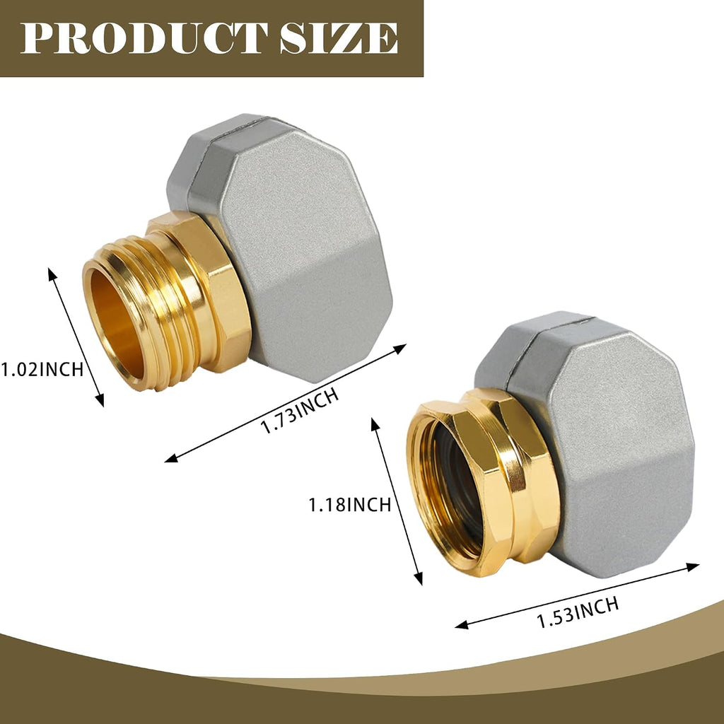 Liulo Tool Garden Hose Repair Kit, 3 Sets Aluminum Alloy Garden Hose End Mender Kit, Male And Female Garden Water Hose Repair Connector Fittings, Fit 5/8" And 3/4" Garden Hose Connector