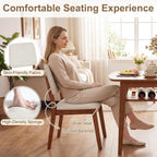 Giantex Dining Table Set For 2, Space Saving Kitchen Table And Chairs Set W/Rubber Wood Frame, Storage Rack, Padded Seats & Backrests, Dinette Set For Small Space, Apartment, Dining Room, Walnut