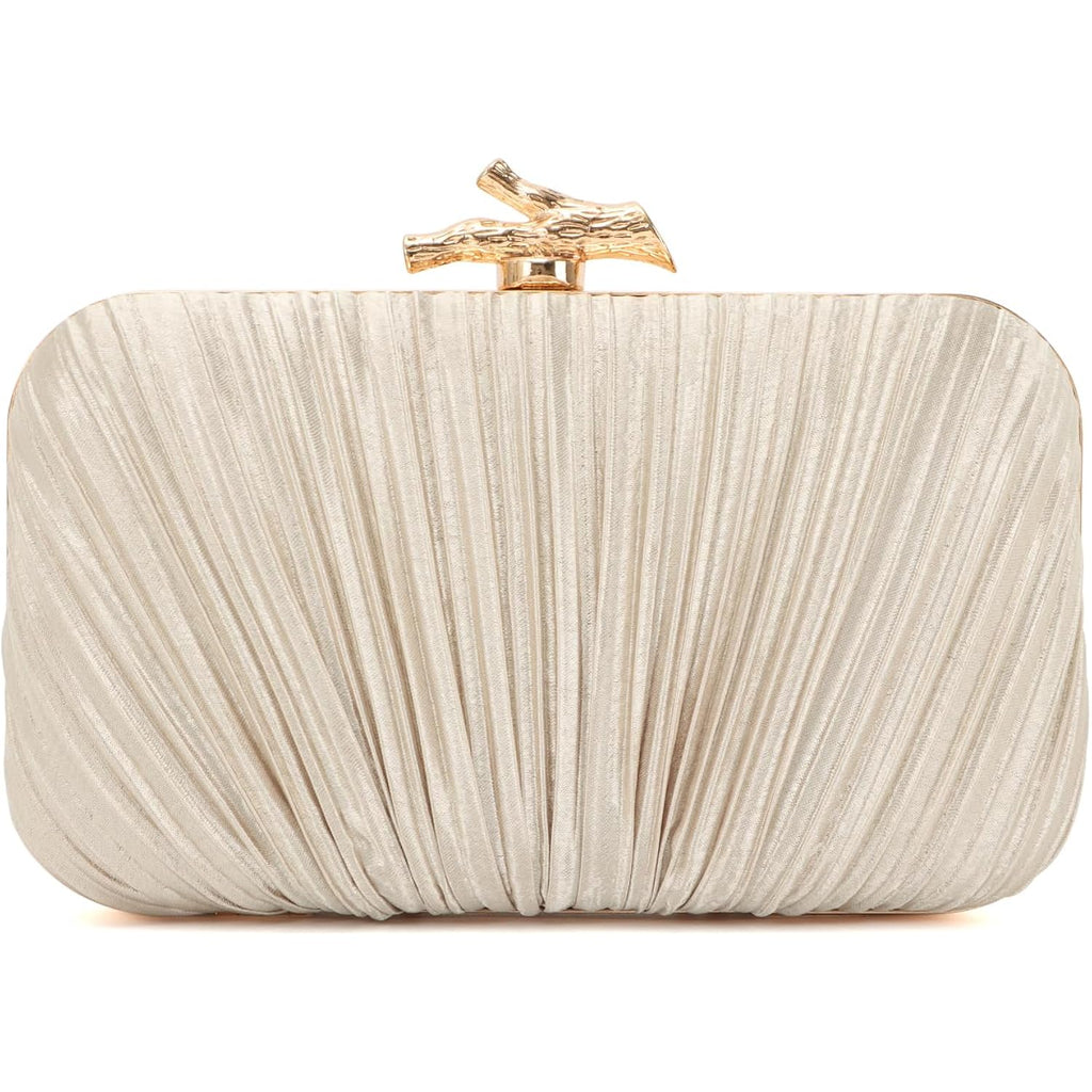Freie Liebe Clutch Purses for Women Evening Bag Pleated Clutch Bag with Chain for Wedding Party | with Chain, for Wedding Party