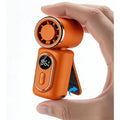 Portable Handheld Small Fan, With Built-In Fixed Clamp, Featuring 6-Speed Adjustable High-Speed Personal Fan, Led Display Screen, Rechargeable, Suitable For Use In Makeup, Travel, Indoor And Outdoor