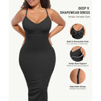 Feelingirl Women'S Bodycon Midi Dresses Built In Bra Shapewear Sundress Slip