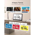 Digital Clock, 10.1 Inch Large Display Calendar Clock With 12 Themes, 20 Alarms, 20 Reminders, Auto Dimming, 12/24 Hours, Indoor Temperature, Humidity For Seniors, Desk (Black)