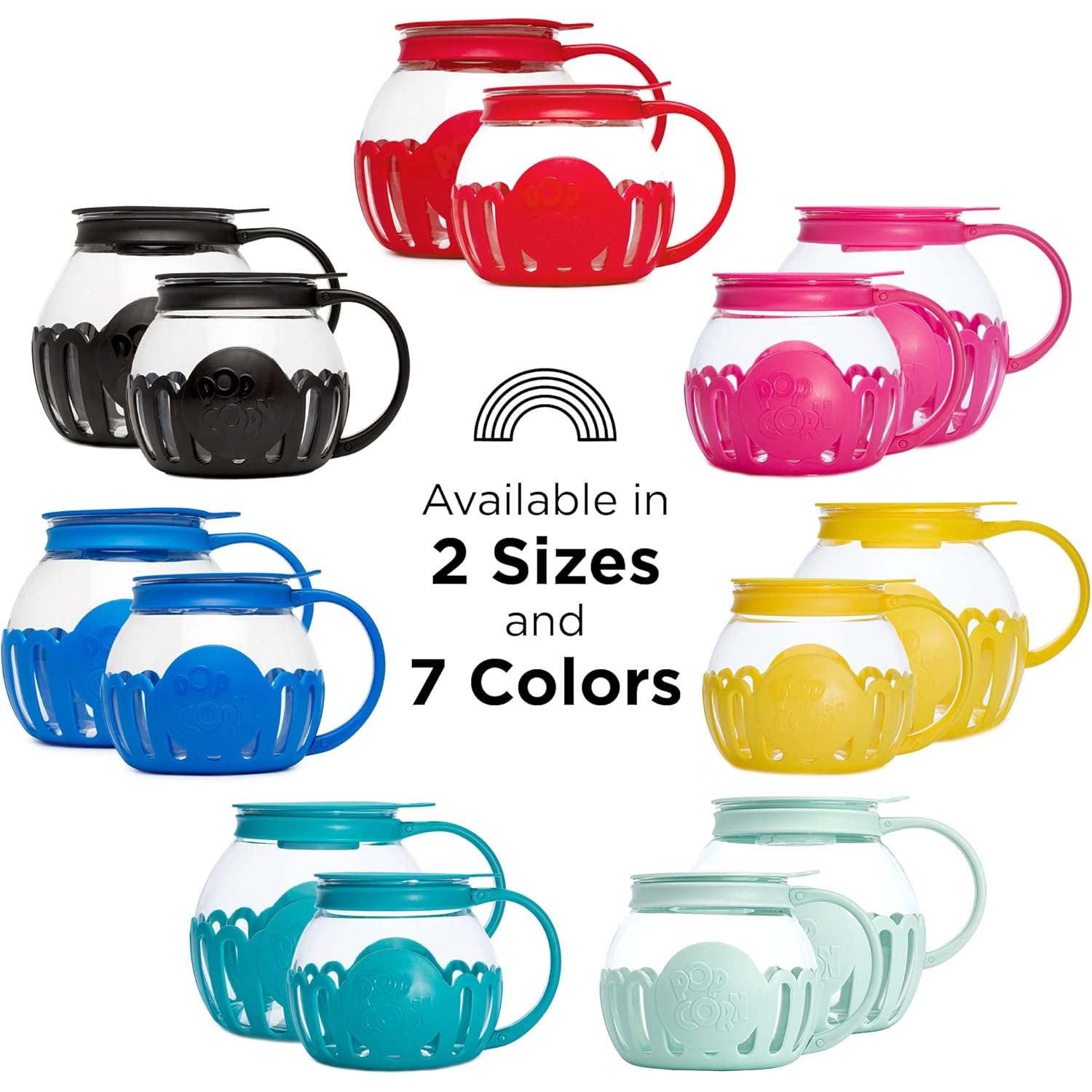 Ecolution Patented Micro-Pop Microwave Popcorn Popper with Temperature Safe Glass, 3-in-1 Lid Measures Kernels and Melts Butter, Made Without BPA, Dishwasher Safe, 3-Quart, Aqua
