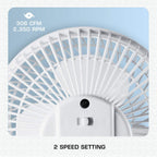Hurricane Classic Clip Fan With Tilt, 2 Speeds, White, 6In | Portable Mini Desk Table Fan For Home, Office Or Travel