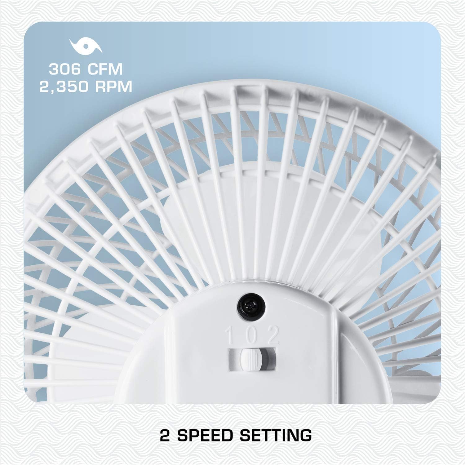 Hurricane Classic Clip Fan With Tilt, 2 Speeds, White, 6In | Portable Mini Desk Table Fan For Home, Office Or Travel