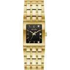 Bulova Marc Anthony Ladies Modern Quadra Diamond Gold Stainless Steel Watch,Black Dial, Style:97P167