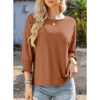 Women's 2026 Fashion Tops 3/4 Sleeve T-Shirts Cute Crewneck Basic Business Tees Blouses