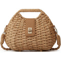 Handmade Straw Woven Bag Beach Clutch Purses Women Vacation Shell Shoulder Crossbody Summer Dumpling Handbag Basket Tote