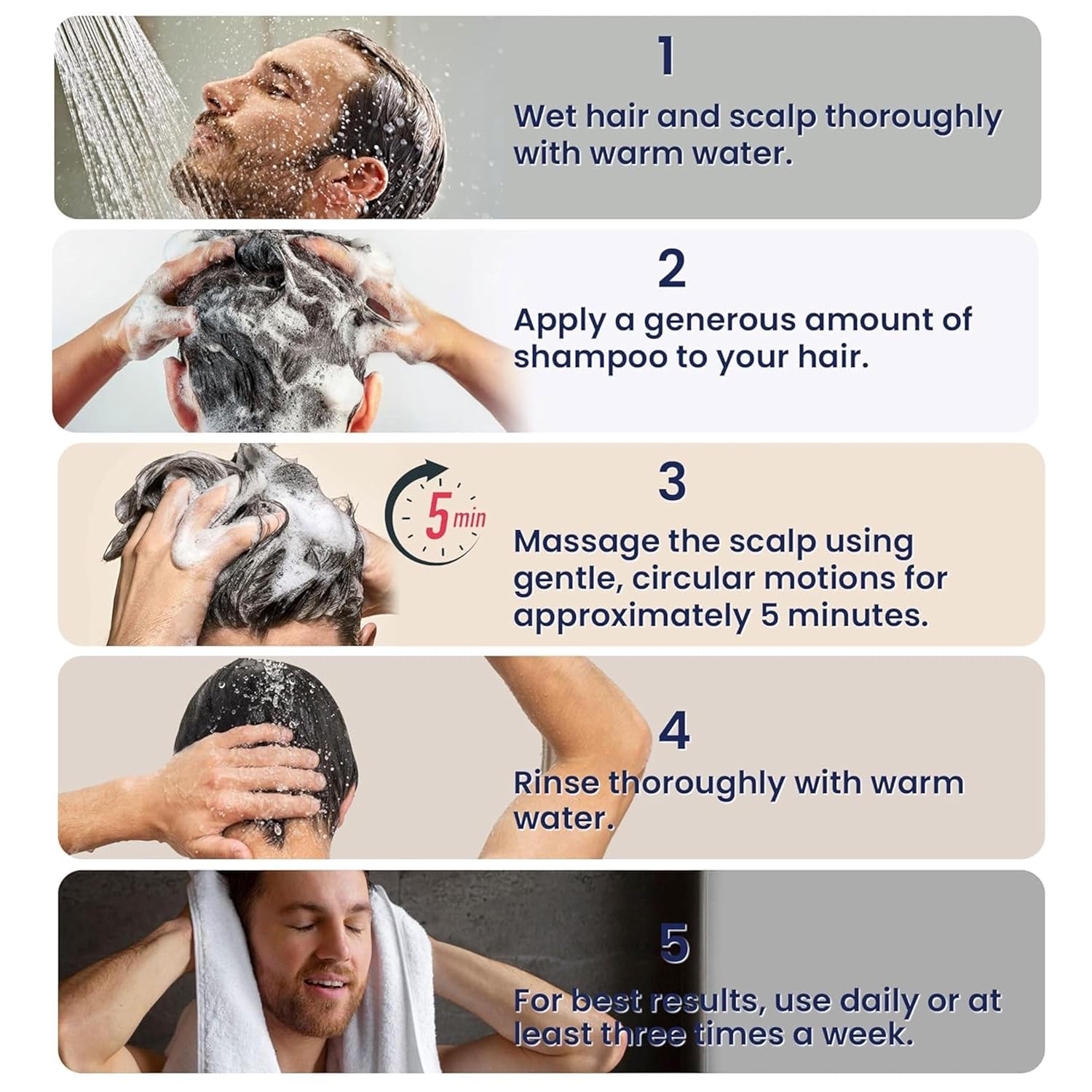 Uttse Biotin Hair Growth Shampoo For Men: Natural Thickening Shampoo With Tea Tree Oil Ginseng Mint For Hair Loss And Thinning Hair - 10.1 Fl.Oz, Dark Blue