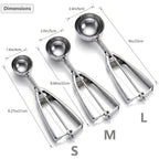 Ice Cream Scoop, 3Pcs Cookie Scoop Set, Stainless Steel Ice Cream Scooper With Trigger Release, Large/Medium/Small Cookie Scooper For Baking, Cookie Scoops For Baking Set Of 3 With Cookie Dough Scoop…