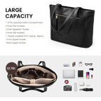 Befen Genuine Leather Tote Bag For Women, Large Work Tote Bag With Zipper Leather Purse And Handbags With 15.6" Compartment