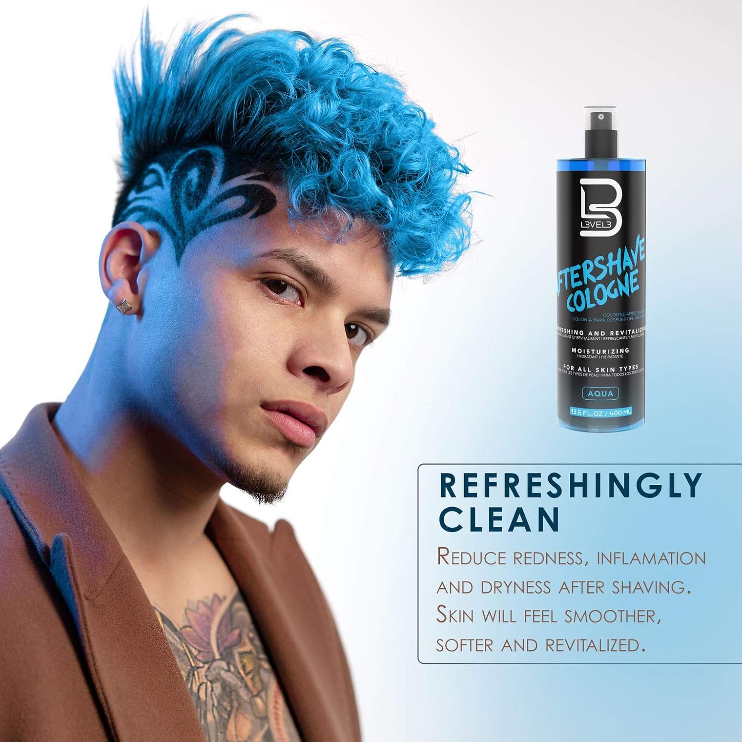 L3 Level 3 After Shave Spray Cologne - Softens Skin - Refreshes and Relieves Face and Skin - Moisturizing Formula Level Three After Shaving 13.5 floz/ 400ml