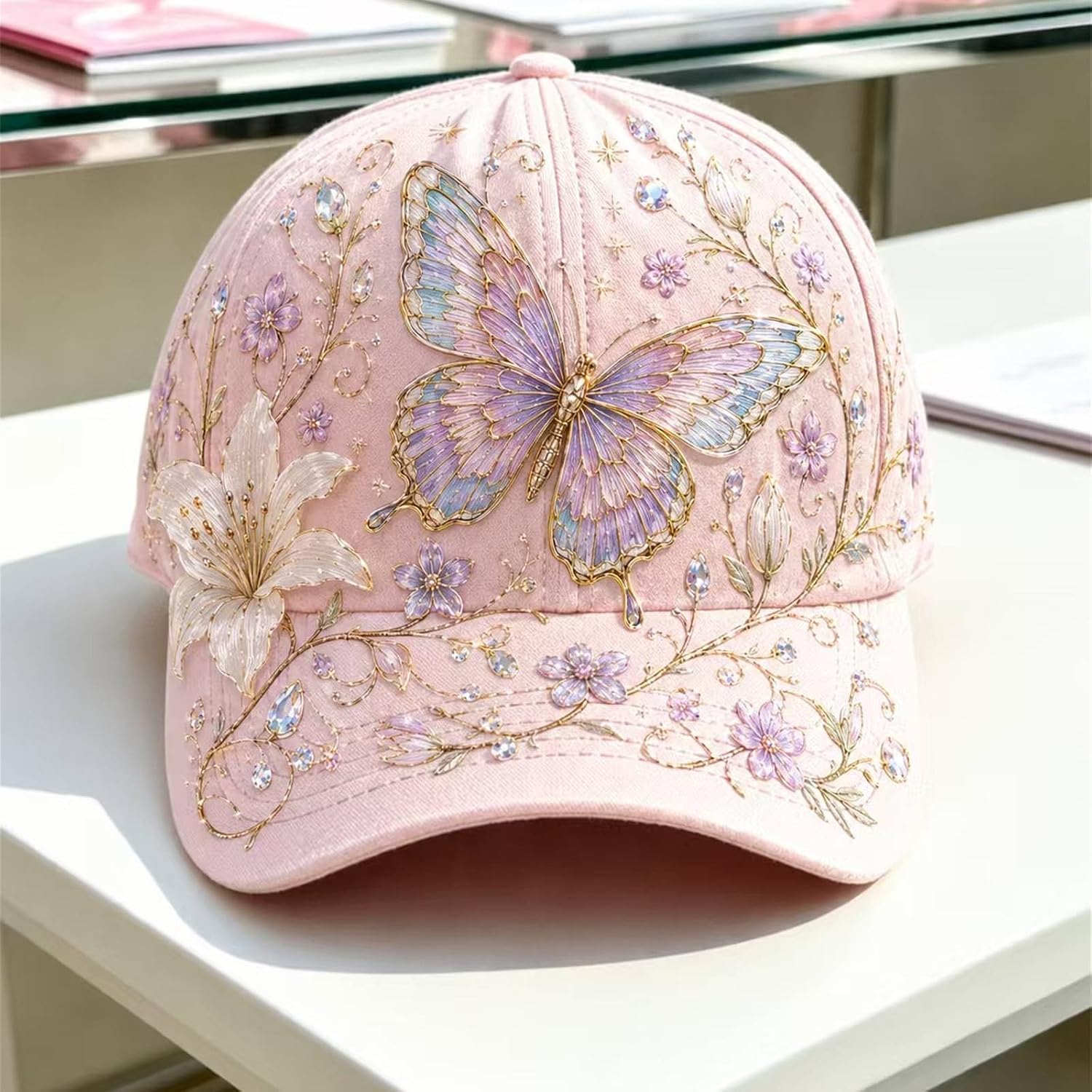 Garden Morning Cap For Women 2026 Limited Edition, Adjustable Baseball Cap With Honeybee Wildflower Botanical