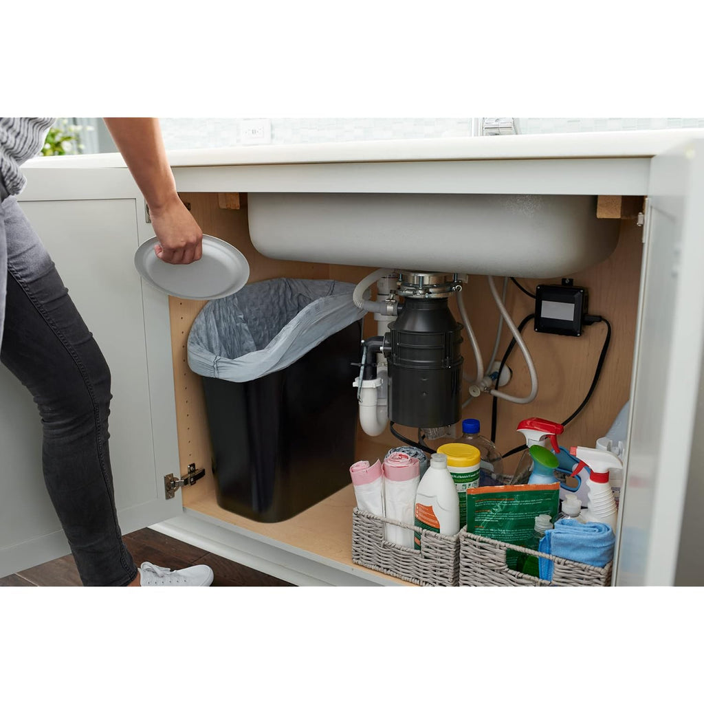 Rubbermaid Undercounter Small Trash Can, 2 Pack Blue And Black For Recycling/Waste, 9.4-Gallon, Fits Under Sink/Desk/Cabinet For Use In Kitchen/Bathroom/Office