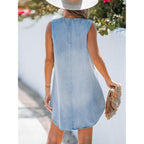 Cupshe Women'S Denim Mini Dress Jean Dresses V Neck Sleeveless Casual Summer Outfits 2025 Trendy