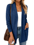 LILLUSORY Cardigan for Women Lightweight Cardigans Fall Fashion Outfits | Open Front Long Cardigan with Pockets, Business Casual Travel Outfits