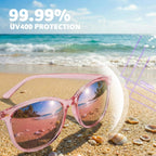 Myiaur Polarized Sunglasses for Women, Square Mirrored Trendy Shades with UV Protection Reduce Glare Sun Glasses