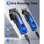 Professional Hair Clippers For Men Cordless & Corded - Rechargeable Barber Clipper & Trimmer Set With Fade Lever For Home Haircuts, Grooming Kit With Guide Combs, With Travel Case