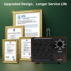 Hhgm 198,000Mg/H Dual-Fan Ozone Machine Generator High Capacity Ozone Odor Eliminator Odor Removal Air Purifier Ionizer & Deodorizer For Car, Home, Smoke, Pets, Industrial, Basement, Commercial