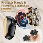 SHPAVVER Head Shavers for Bald Men: 5-in-1 Upgraded Electric Razor - IPX7 Waterproof Shaving Grooming Kit for Balder - Turbo Speed & Precision Blades (Ink Gold)