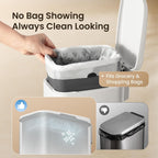 Cesun Slim Bathroom Trash Can With Lid Soft Close, 6L/1.6 Gallon Stainless Steel Small Garbage Can With Foot Pedal And Removable Inner Bucket, Slim Wastebasket For Bathroom, Office, Toilet (White)