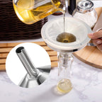 Kalave Premium Stainless Steel Funnel, 5 Inch Food Grade Kitchen Funnels With 200 Mesh Food Filter Strainer For Filling Bottles, Oils, Juice, Wine, Coffee, Milk