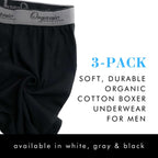 Organic Signatures Men'S Boxers Organic Cotton, Soft Boxers For Men, 3-Pack