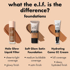 E.L.F. Soft Glam Foundation, Medium Coverage, Long-Lasting & Buildable Foundation For A Smooth, Satin Finish, Vegan & Cruelty-Free, 25 Light Neutral