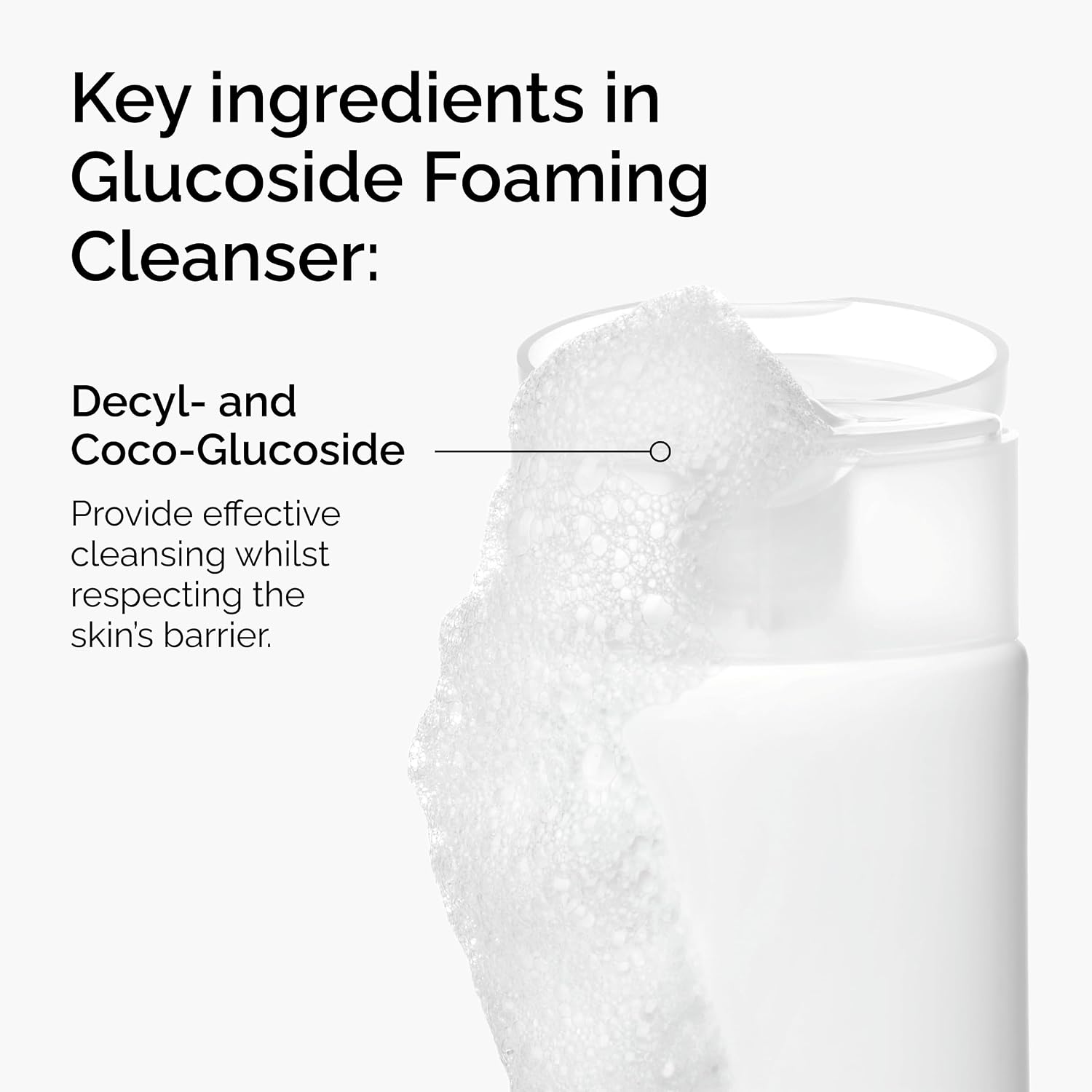 The Ordinary Glucoside Foaming Cleanser, Gentle Foaming Face Wash For All Skin Types Including Sensitive Skin, 5.1 Fl Oz