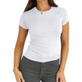 Abardsion Women Casual Raglan Sleeve Slim Fit T Shirts - 2026 Summer Crewneck Short Sleeve Basic Going Out Tops Workout