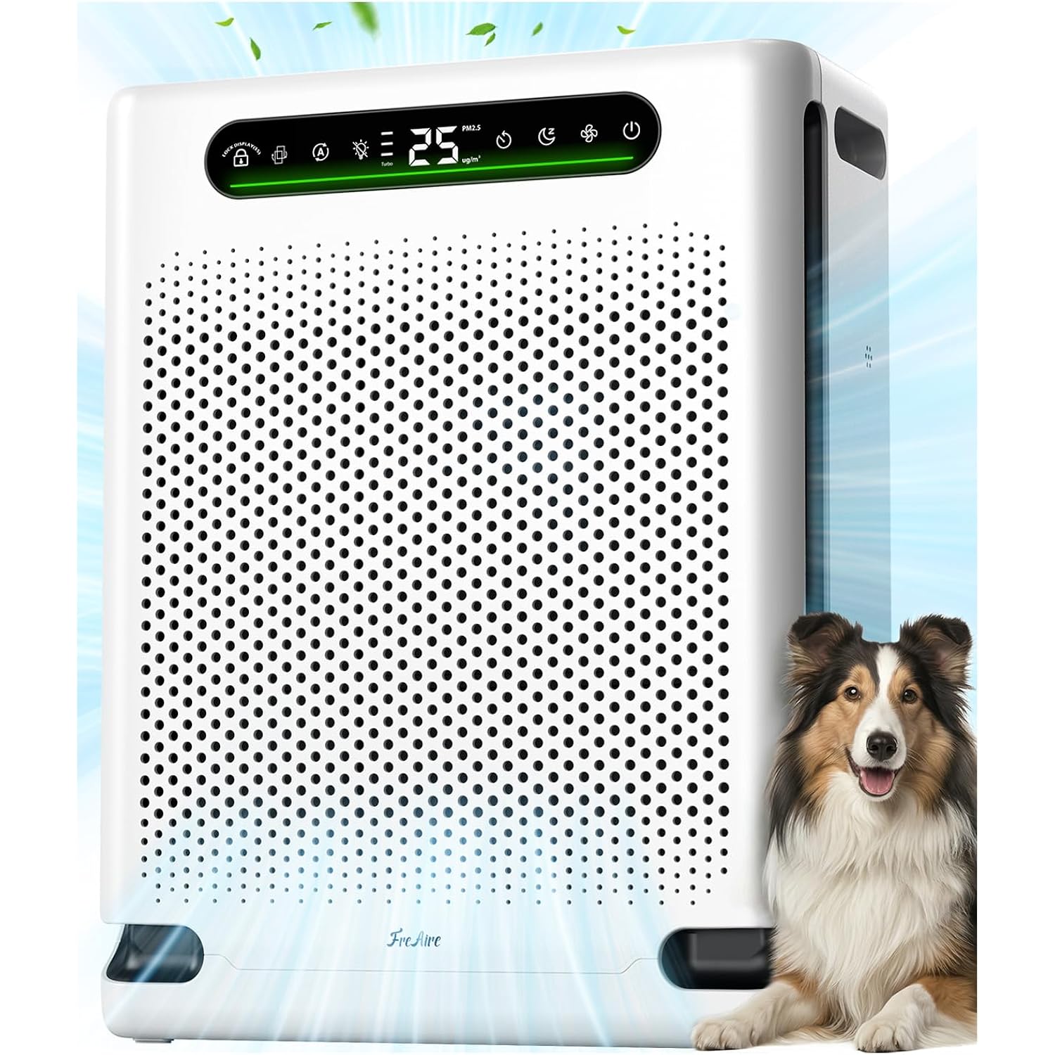 Freaire Air Purifiers For Home Large Room Up To 2600 Ft², Hepa Air Purifier With Washable Filter & Real-Time Pm2.5 Display, Turbo Mode & 20 Db Sleep Mode, Air Cleaner For Pet Hair Odors Smoke, Hap605