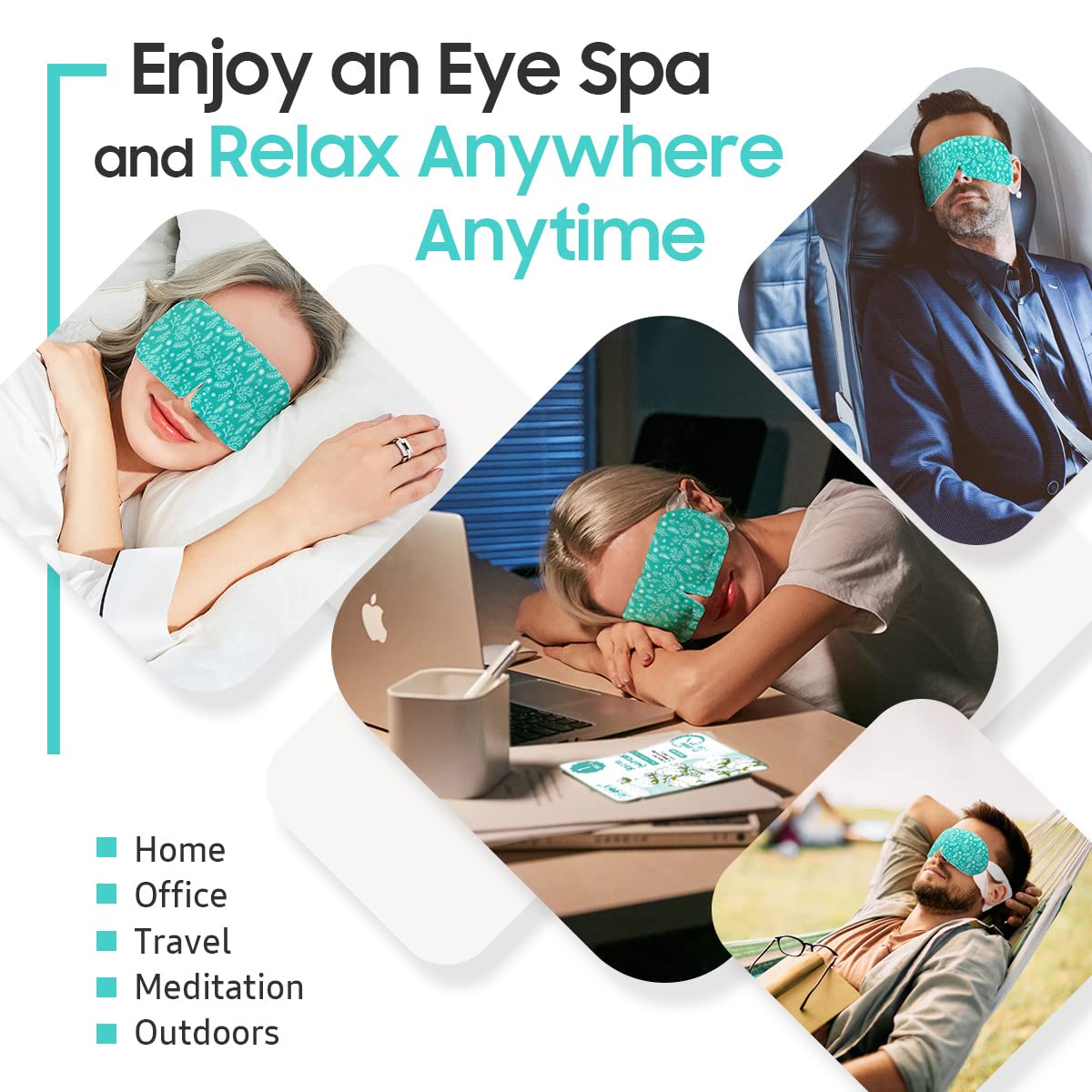 20 Packs Steam Eye Mask, Heated Eye Mask Warm Compress For Eyes, Disposable Self Heating Steam Mask For Home, Sleep, Spa, Travel Essentials & Relaxation Gifts For Women (Unscented)