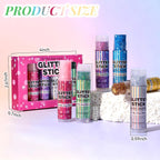 6 Colors Body Glitter Stick Set, 4Th Of July Accessories Hair Glitter, Sparkling Face Glitters Makeup For Women Kids, Shimmer Face Paint Singer Concert Festival Party Rave Accessories