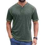 Sailwind Mens Henley Shirts Casual Lightweight Summer T-Shirt Cotton Maverick Short Sleeve
