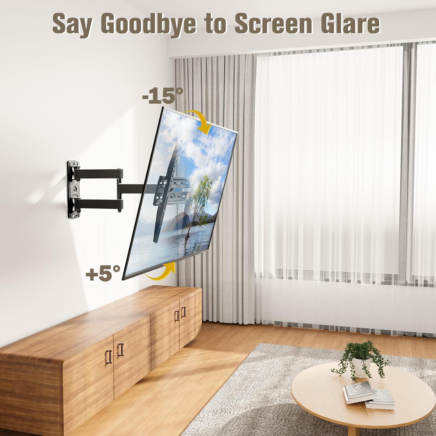 Mounting Dream Tv Wall Mount Swivel And Tilt For Most 26-55 Inch Tv, Tv Mount Perfect Center Design, Full Motion Tv Mount Bracket With Articulation, Up To Vesa 400X400Mm, 60 Lbs, Md2377