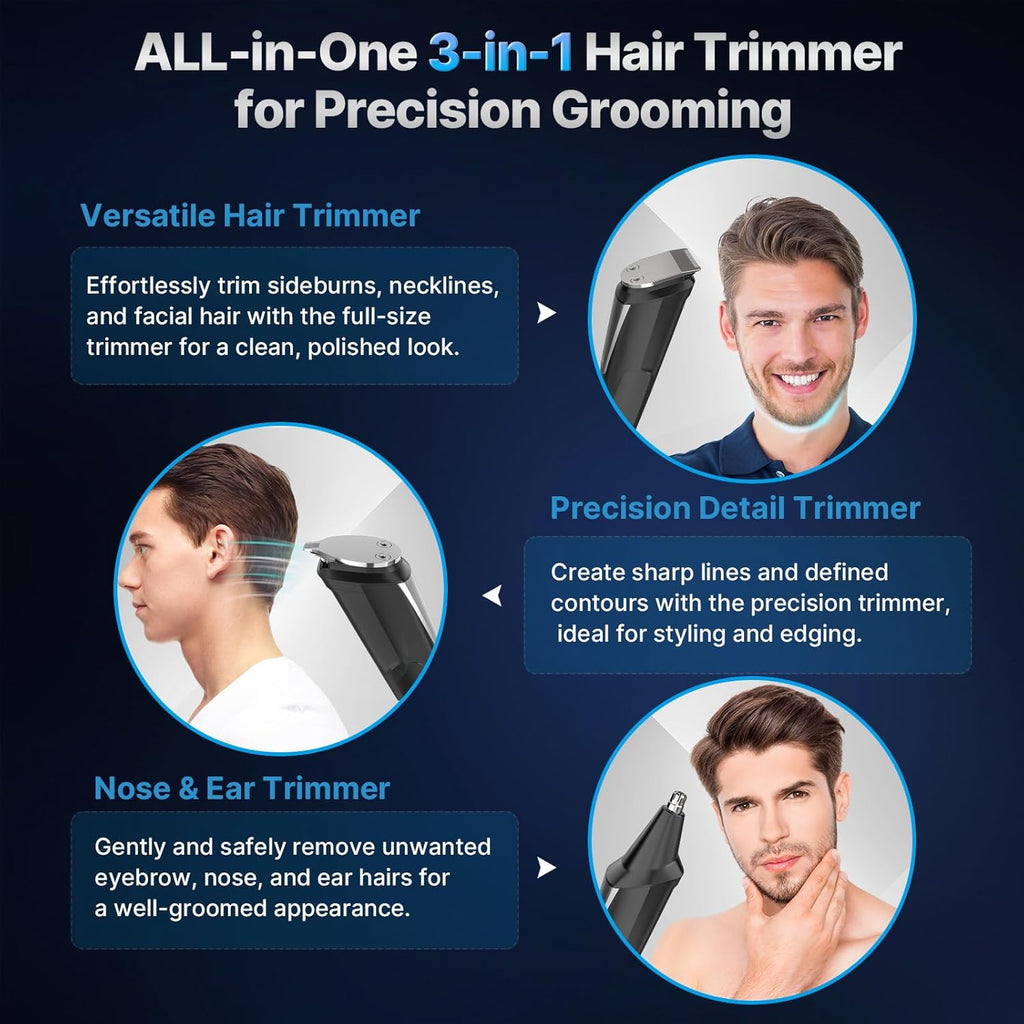 Valano Beard Trimmer Hair Clippers for Men All-in-One Self-Sharpening Electric Men's Cordless Rechargeable Mustache Grooming Kit Gift for Ear Nose Body Public