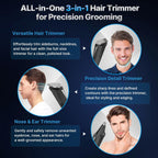 Valano Beard Trimmer Hair Clippers for Men All-in-One Self-Sharpening Electric Men's Cordless Rechargeable Mustache Grooming Kit Gift for Ear Nose Body Public