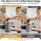 Veken Coffee Canister, 39Oz Large,Airtight Stainless Steel Food Storage Container For 2.2Lbs Beans,Ground,Sugar,Espresso,Rice,Tea,Flour,Cereal,Cookie,Lids,Jars,Gifts,Scoop,Kitchen Bar Accessories,Gray