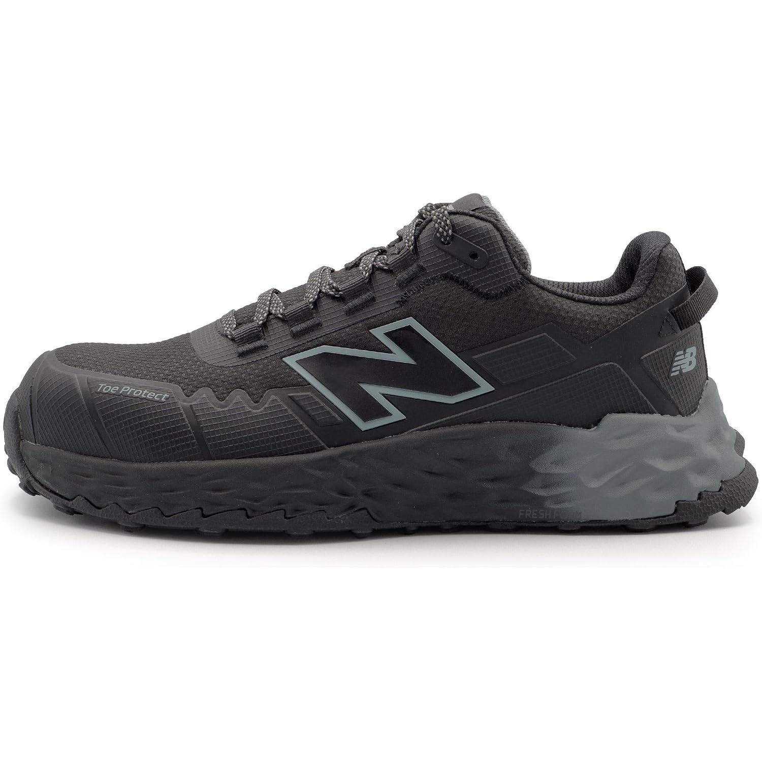 New Balance Fresh Foam Cremorne Composite Toe Safety Shoes For Men - Non Slip, Electrical Hazard - Black/Grey, Low Rise