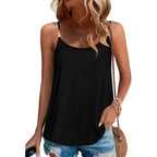 Tank Tops for Women Beaded Spaghetti Strap Cami Flowy Scoop Neck Sleeveless Summer Beach Vacation Spring Clothes