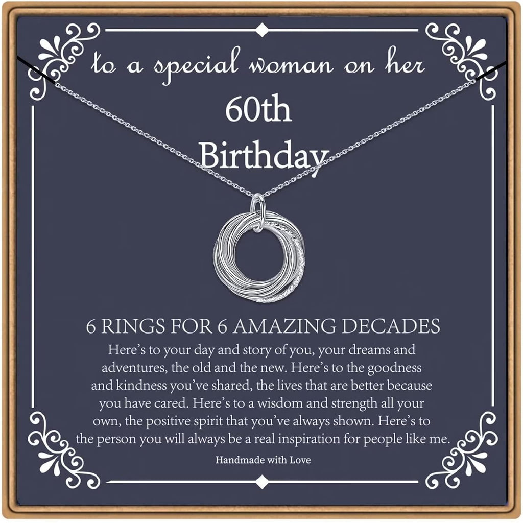 IEFLIFE Birthday Gifts for Women, Sterling Silver Chain Birthday Necklaces, 40th 50th 60th 70th 80th 90th Birthday Necklace, 40 50 60 70 80 90 Years Old Birthday Gifts, 4 5 6 7 8 9 Decade Birthday Jewelry for Women