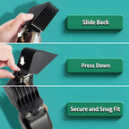 Clipper Guards Set 16 14 12 10 Compatible with Most Wahl Clippers, Clipper Guides Replacement - 1.25" to 2", 4 Piece Set, Black Color