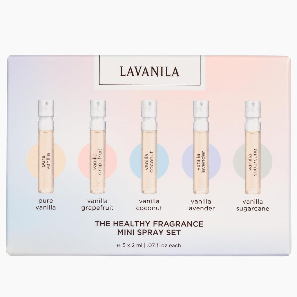 Lavanila Vanilla Perfume Sampler Set For Women, 2Ml Each – 5 Clean Natural Eau De Parfum Minis Includes Pure Vanilla, Coconut, Grapefruit, Sugarcane & Lavender, Long Lasting Women'S Fragrance