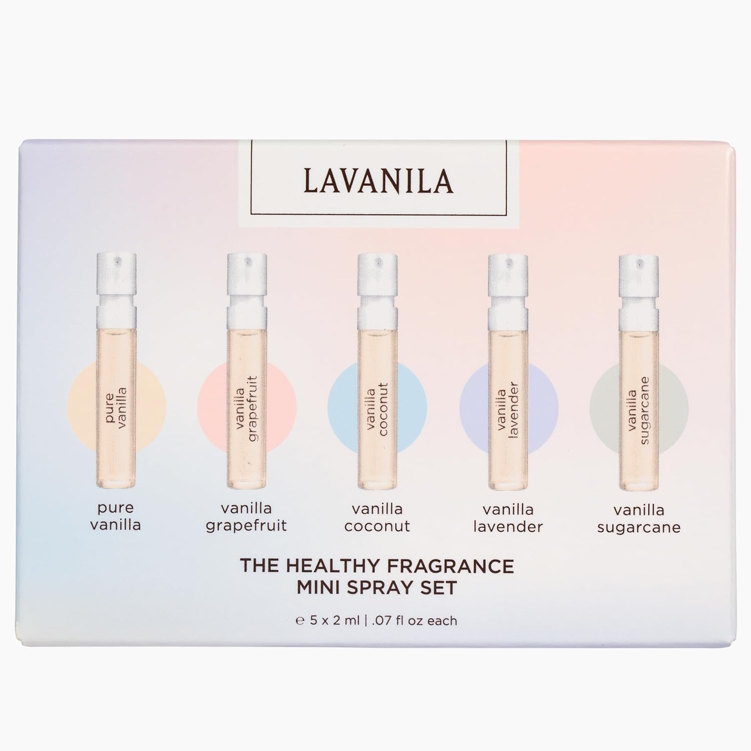Lavanila Vanilla Perfume Sampler Set For Women, 2Ml Each – 5 Clean Natural Eau De Parfum Minis Includes Pure Vanilla, Coconut, Grapefruit, Sugarcane & Lavender, Long Lasting Women'S Fragrance