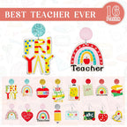 16 Pairs Teacher Earrings Bulk Glitter Acrylic Teacher Earrings for Women Graduation Holiday Jewelry Gifts