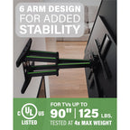 Sanus Premium Full Motion Tv Mount For 42"-90" Tvs - Sturdy & Smooth Extension, Swivel And Tilt For Big Tvs - Universal Design Fits Samsung, Lg, Vizio, Tcl & More - Easy Installation -Olf22