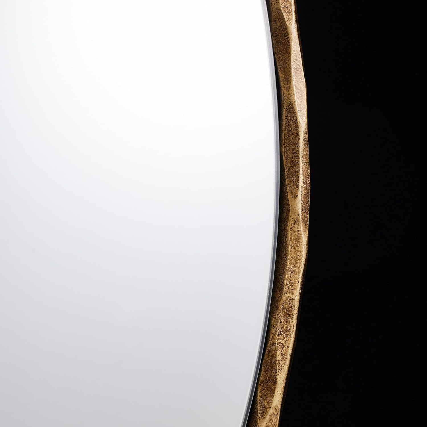 36 Inch Hand-Forged Round Gold Mirrors, Hammered Bathroom Round Wall Mirror For Over Sink, Solid Steel Metal Frame Vanity Circle Mirror For Antique, Vintage, Farmhouse, Rustic