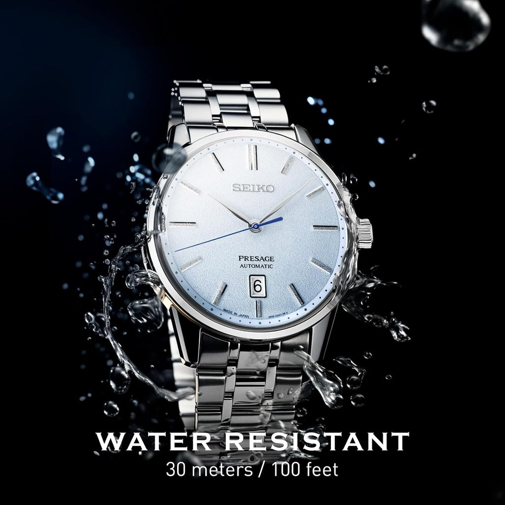 Seiko Srp53- Presage Collection - Patterned Stone Blue Dial - Stainless Steel Wrist Band, Sapphire Crystal Display - Water-Resistant 30M