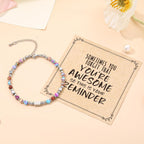 Desimtion Healing Natural Stone Bracelets for Women Girls, Sometimes You Forget You're Awesome -Christmas Gifts for Women Teen Girls, Best Friend Birthday Gifts for Women Friendship Bracelets