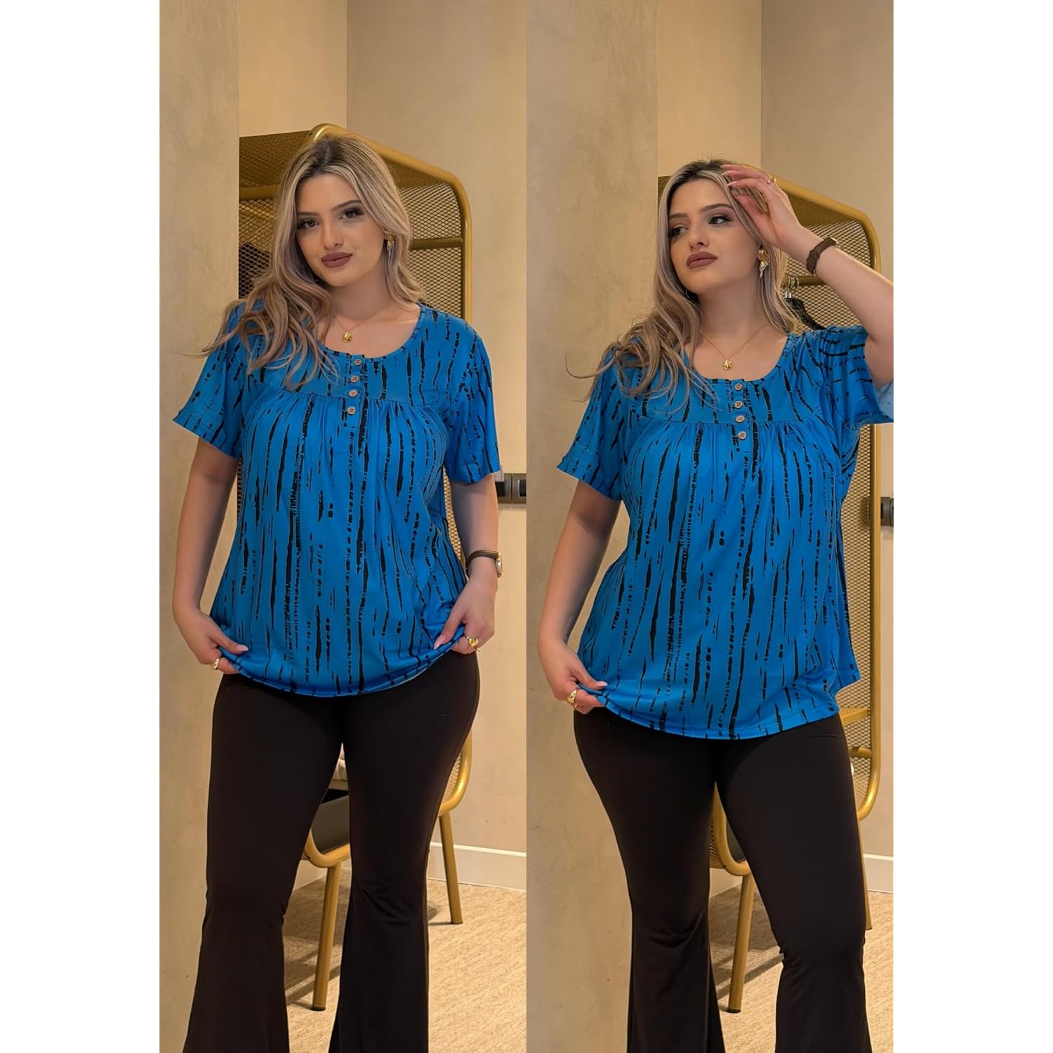 IN'VOLAND Plus Size Tops for Women Short Sleeve Shirts Dressy Casual Tunics to Wear with Leggings Beach Vacation Clothes